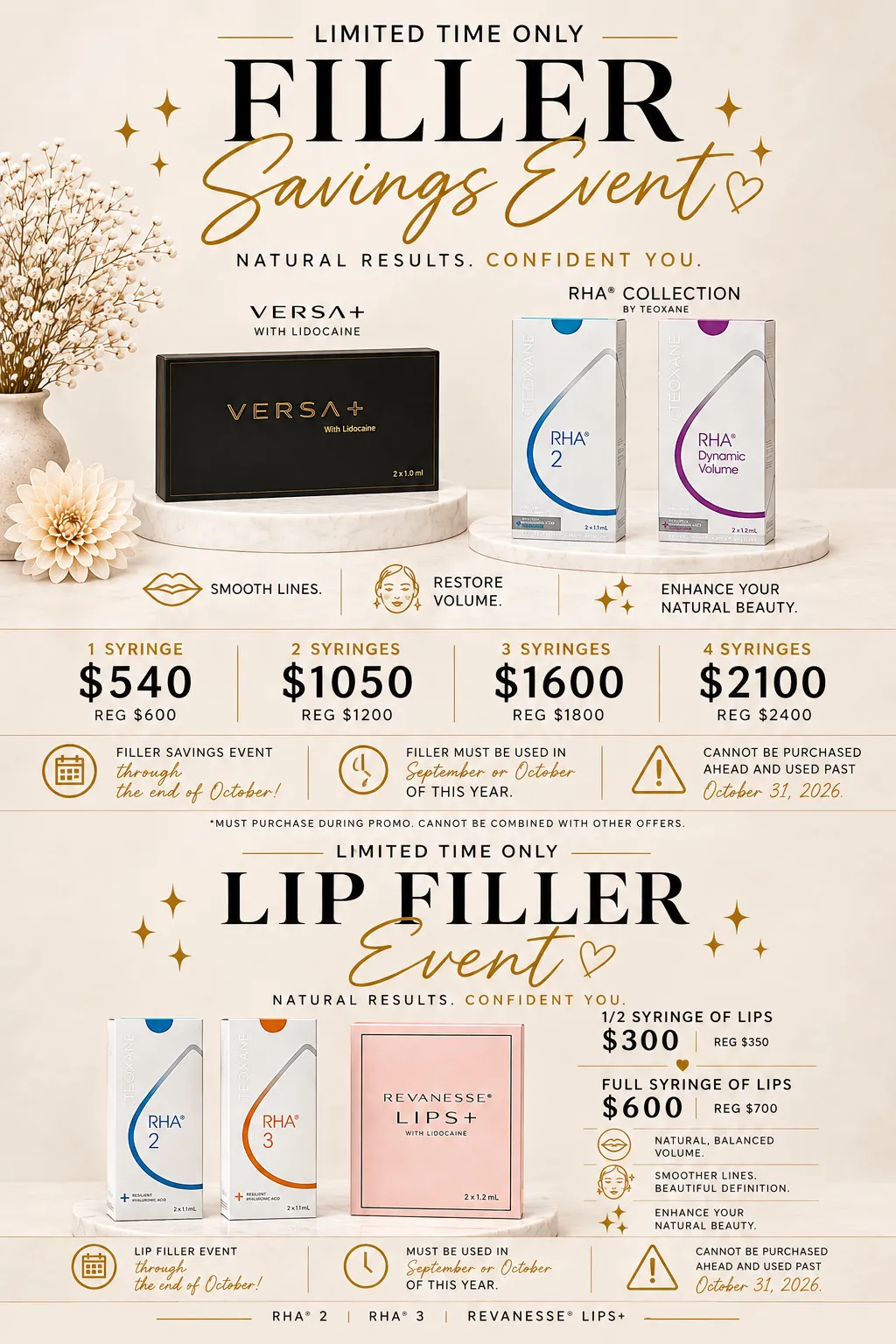 Filler Savings Event